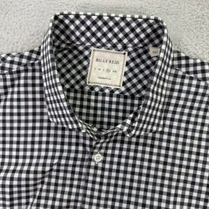 Billy Reid Mens XXL Black White Gingham Check Long Sleeve‎ Button Down Shirt EUC